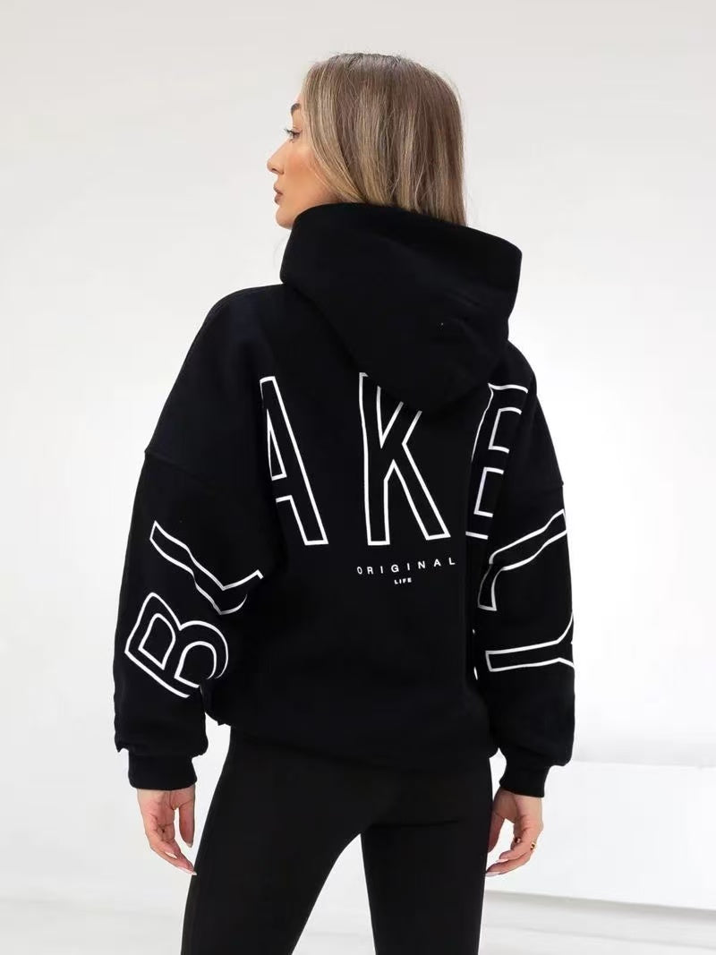 Lettering hooded sweatshirt