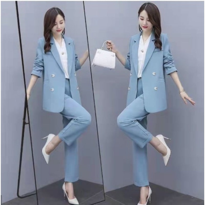 2025 suit suit women's new Korean version of spring and autumn casual temperament fashion professional wear loose large size suit