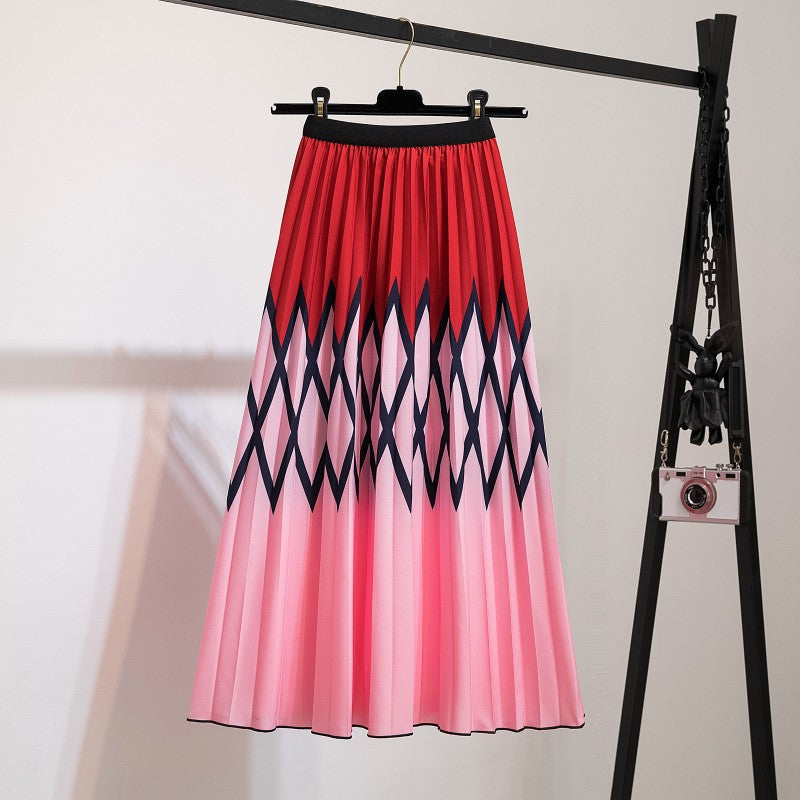 New skirt women's clothing Europe and the United States ebay Amazon cross-border explosion skirt printing cartoon pleated skirt wholesale