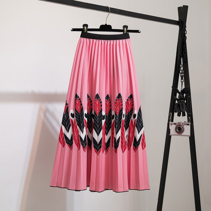 New skirt women's clothing Europe and the United States ebay Amazon cross-border explosion skirt printing cartoon pleated skirt wholesale