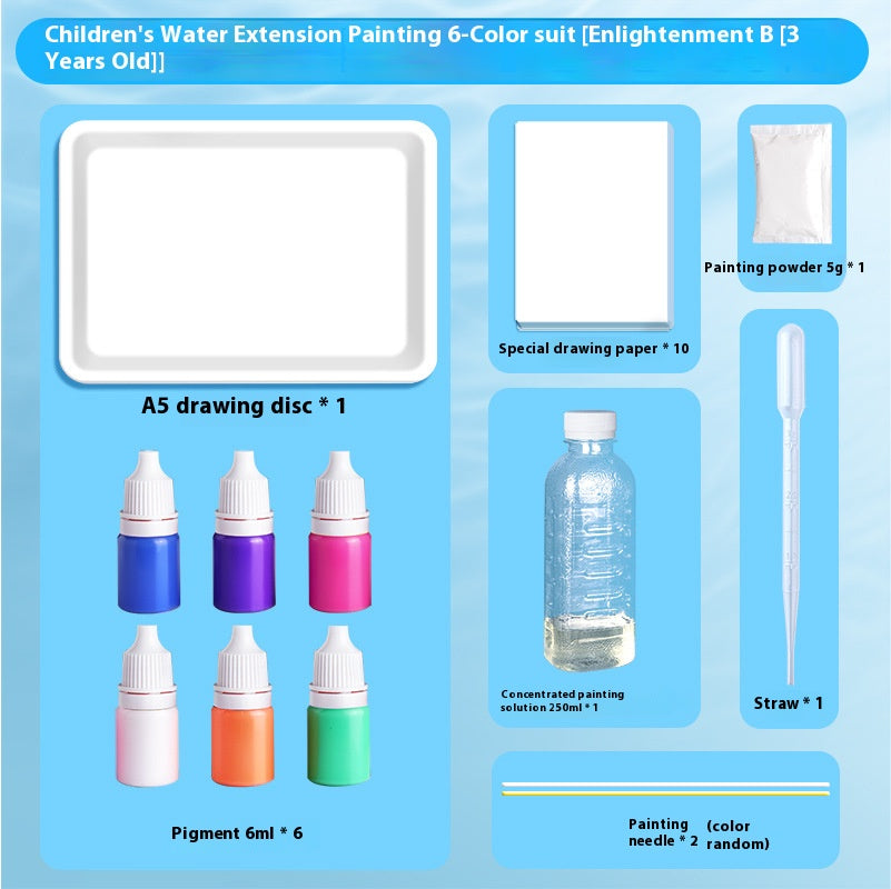 Children's water rubbing set painting graffiti painting water washable creative DIY material wet rubbing floating water painting