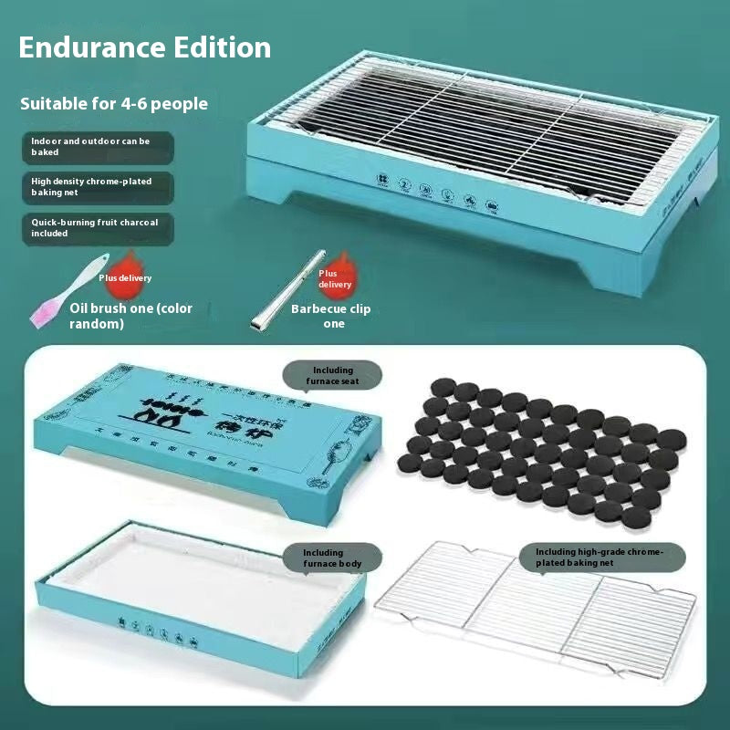 Disposable Grill Family Smokeless Carbon Grill Camping Fire Charcoal Grill Outdoor Grill Portable