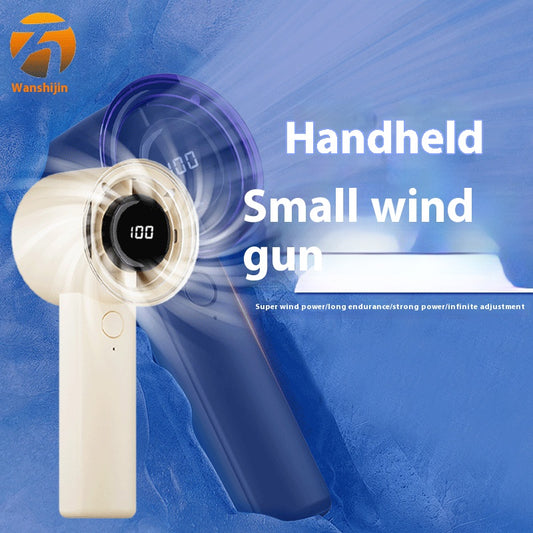 Digital display handheld small fan USB charging fan Student fan Dormitory portable small fan Handheld fan