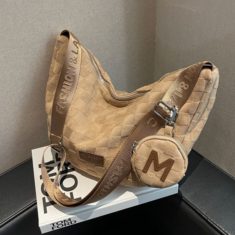 Korean version messenger bag white cotton cloth bag fashionable new tote bag women's bag large capacity bag