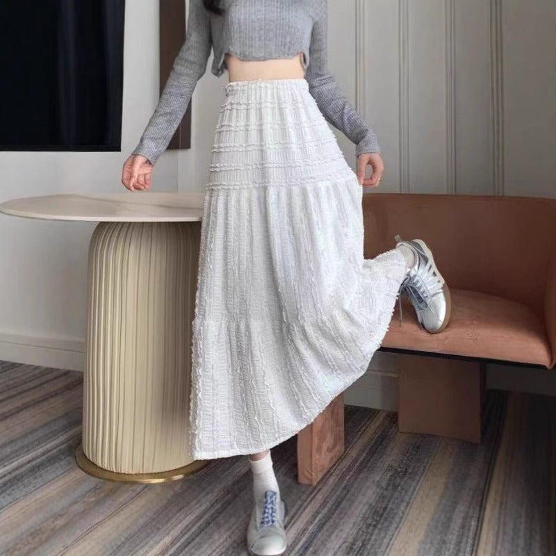 Pure desire wind lace skirt women's spring summer new French gentle wind long skirt design sense super fairy first love skirt