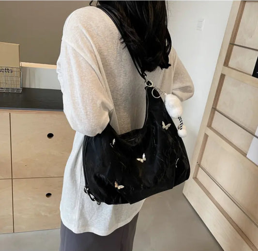 SS2025 Convertible Crossbody Backpack Tote - Preppy Style Multi-Way Carry Bag for Campus to Street