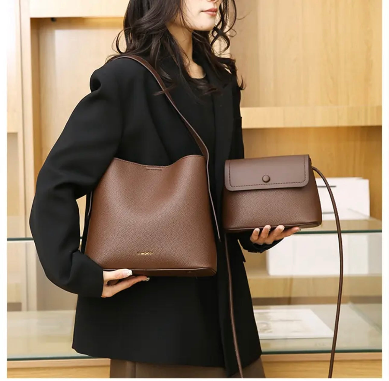 Shoulder/Crossbody Bag with Detachable Pouch