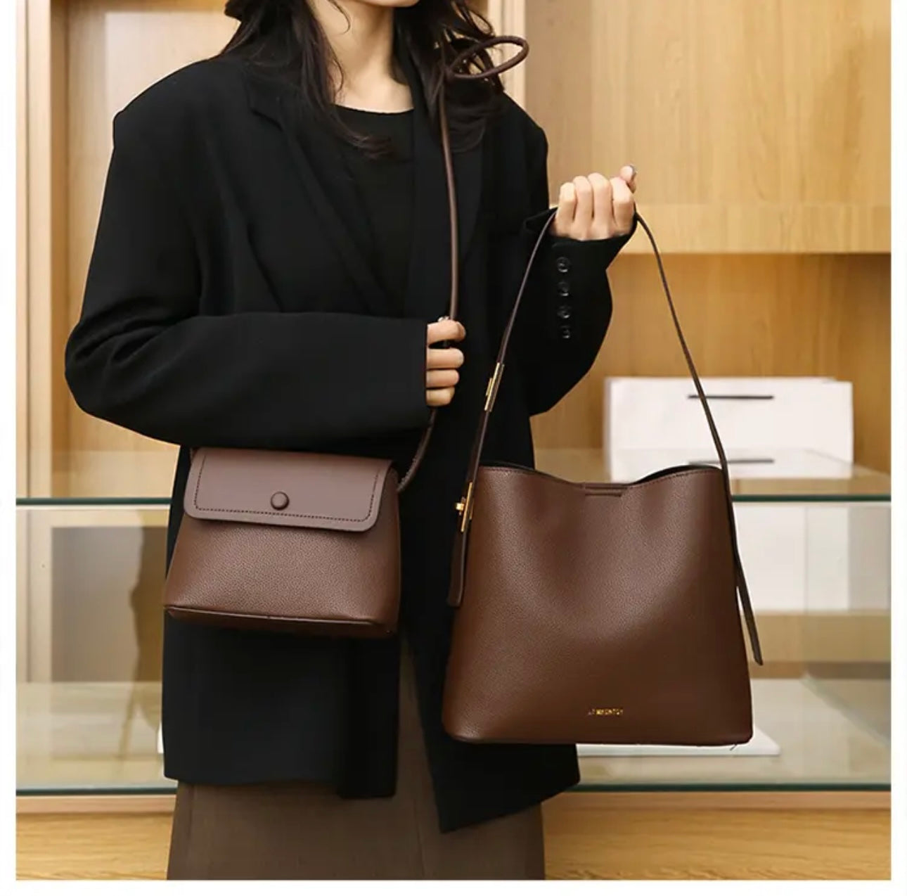 Shoulder/Crossbody Bag with Detachable Pouch