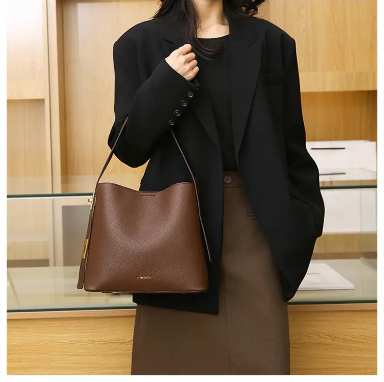 Shoulder/Crossbody Bag with Detachable Pouch