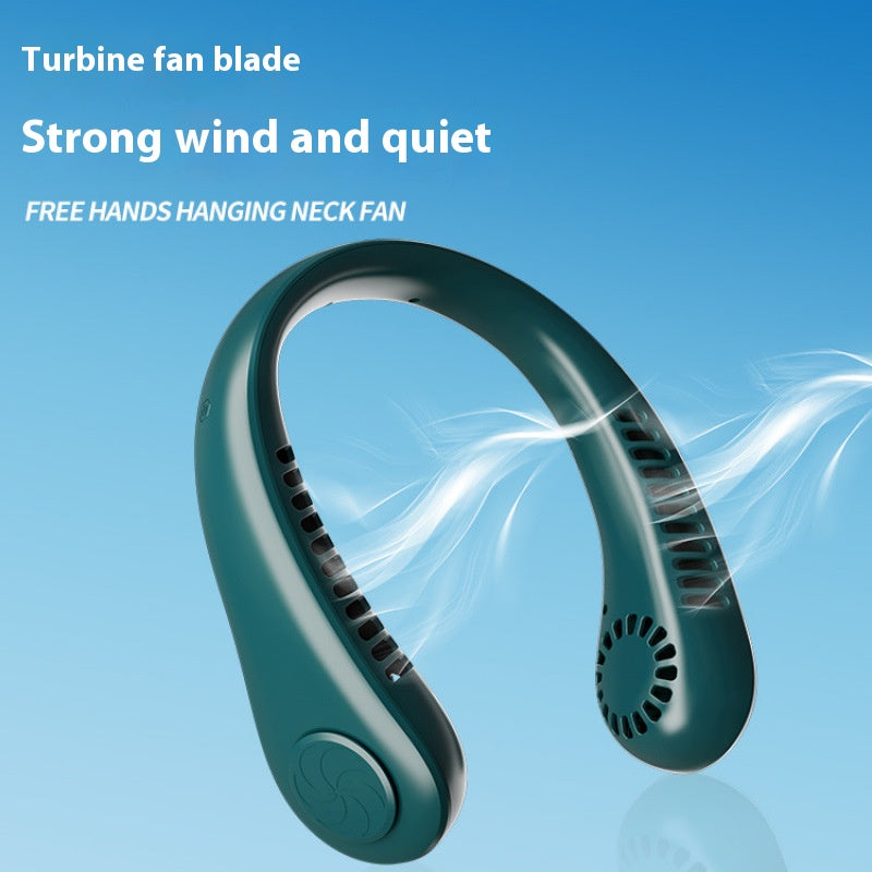 Neck refrigeration usb rechargeable fan lazy silent mini student carrying big wind