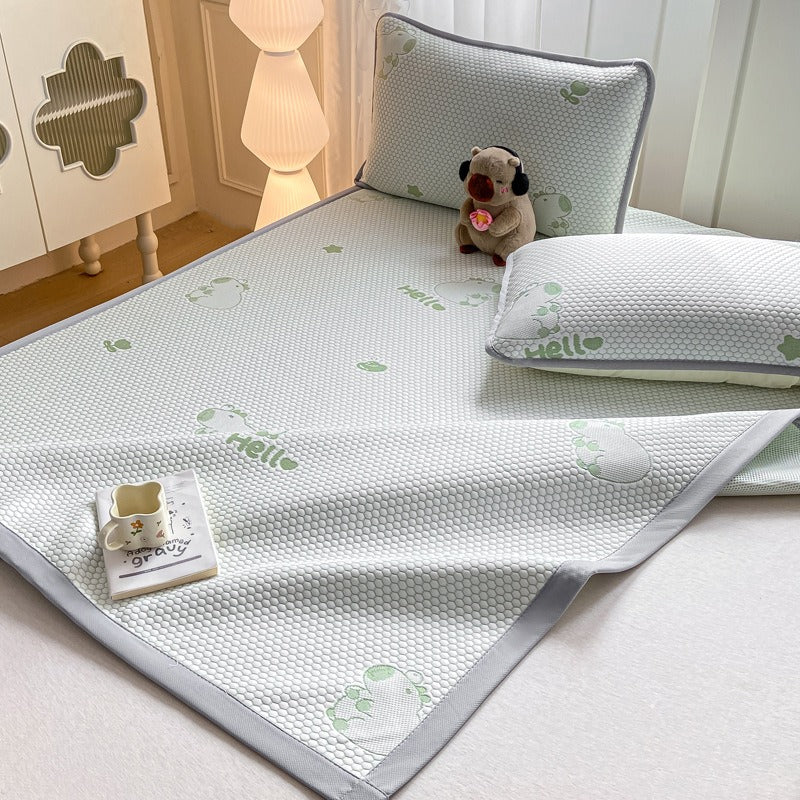 Summer cool ice silk pillowcase pair of Doudou jacquard pillowcase single 48x74 pillow core liner cover