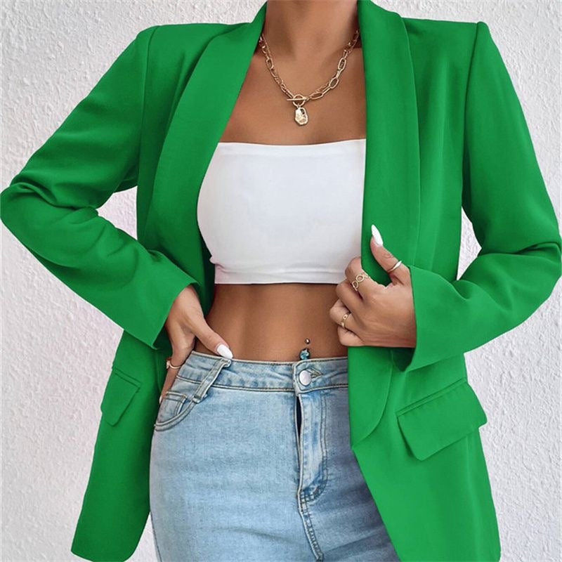Middle East new temperament commuting solid color lapel long sleeve small suit jacket women