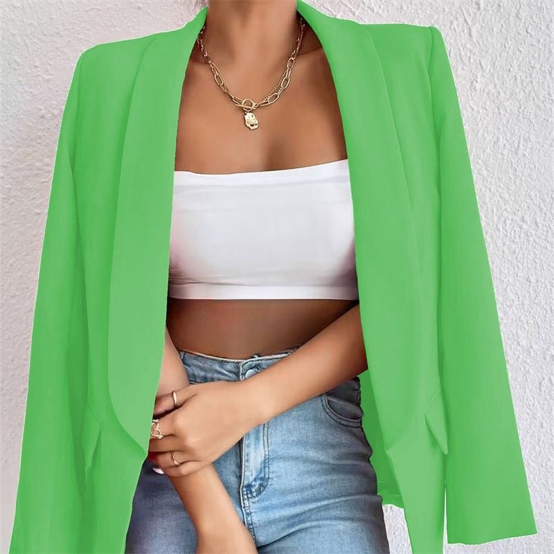 Middle East new temperament commuting solid color lapel long sleeve small suit jacket women