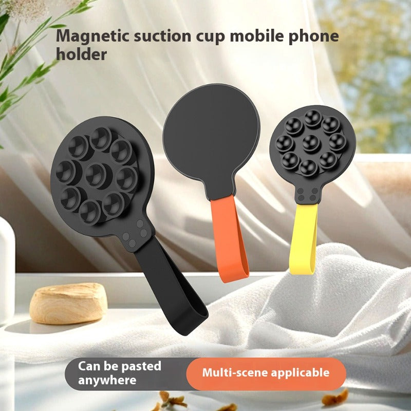 Popular silicone suction cup type strong magnetic mobile phone holder Small, portable, sturdy and stable mobile phone holder