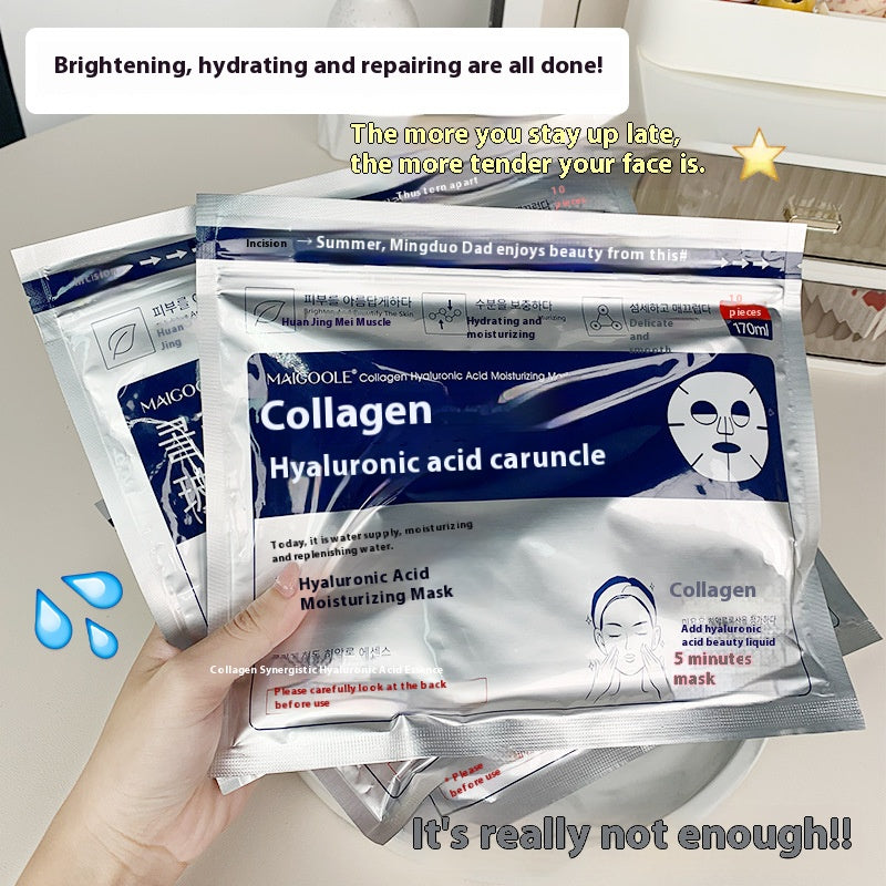 Collagen Hyaluronic Acid Moisturizing Mask Soothes Dry Skin Deep Penetration Delicate Smooth Hydrating Mask