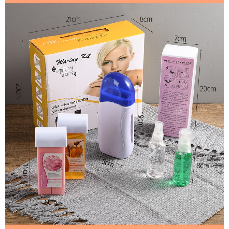 Boxed 3-piece set, whole body beauty wax strip, hair removal wax therapy instrument, wax melting machine, heater
