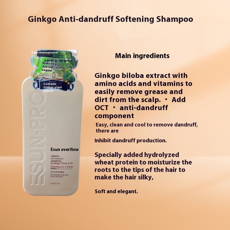 Shampoo 1L Black Sesame Ginkgo Shou Wu Tea Seed Ginger Anti-Dandruff Softness