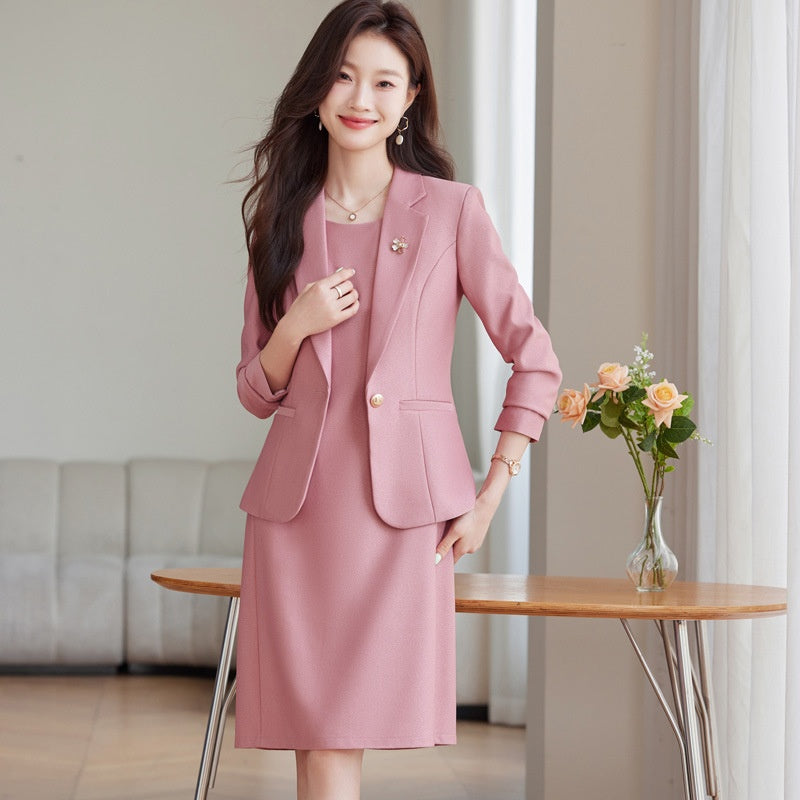 Spring and Autumn New Suit Dress Set Casual Temperament Two-piece Professional Suit High-end Muse Fan Jacket