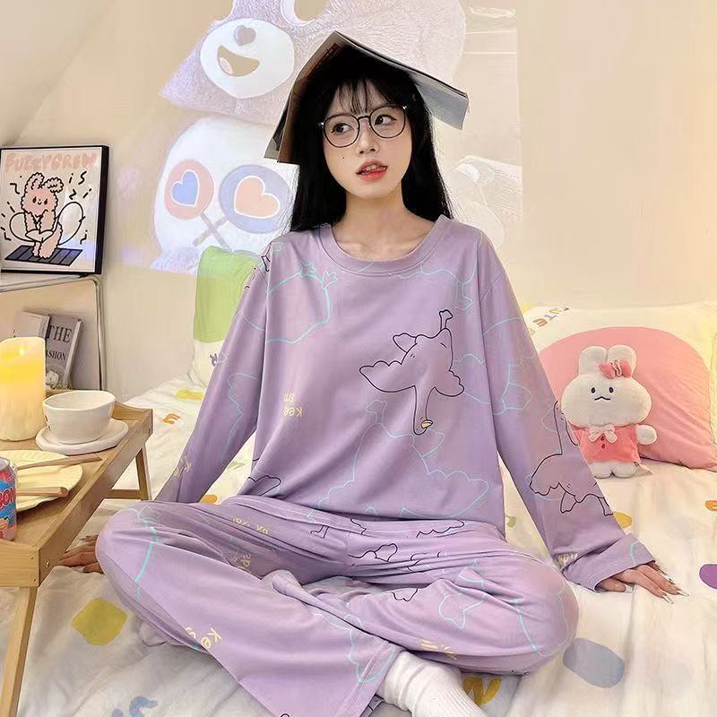 Long-sleeved thin pajamas set