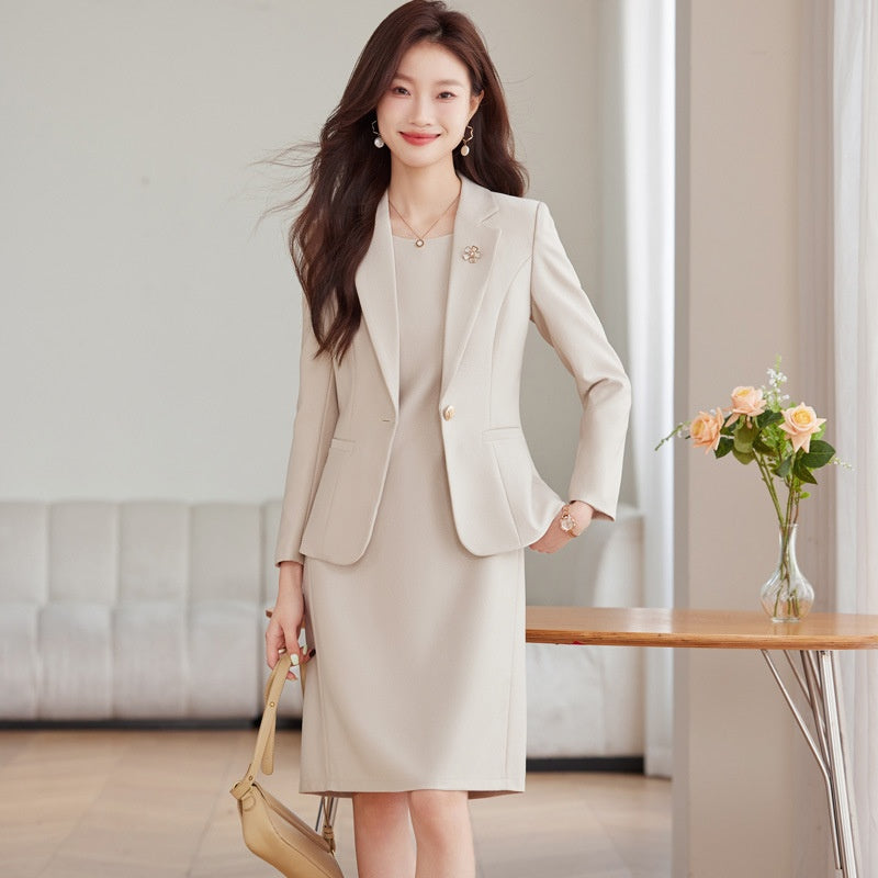 Spring and Autumn New Suit Dress Set Casual Temperament Two-piece Professional Suit High-end Muse Fan Jacket