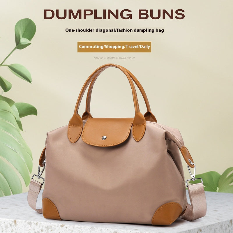 British retro short trip boarding bag shoulder oblique span bag nylon large capacity commuter versatile handbag women