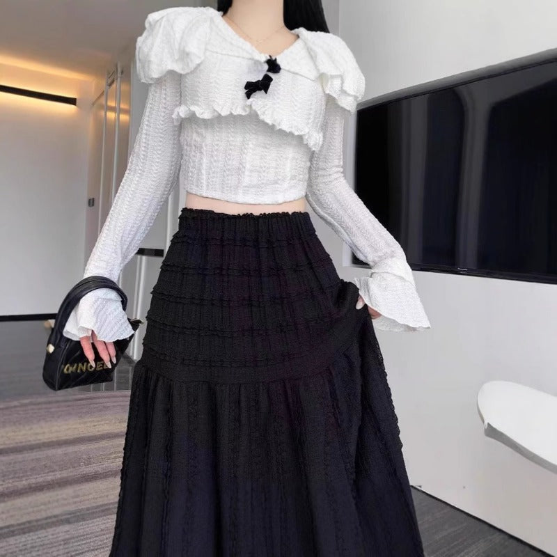 Pure desire wind lace skirt women's spring summer new French gentle wind long skirt design sense super fairy first love skirt