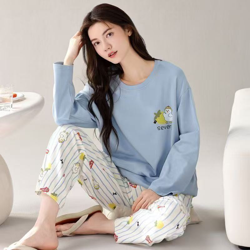 Long-sleeved thin pajamas set