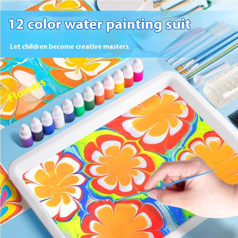 Children's water rubbing set painting graffiti painting water washable creative DIY material wet rubbing floating water painting