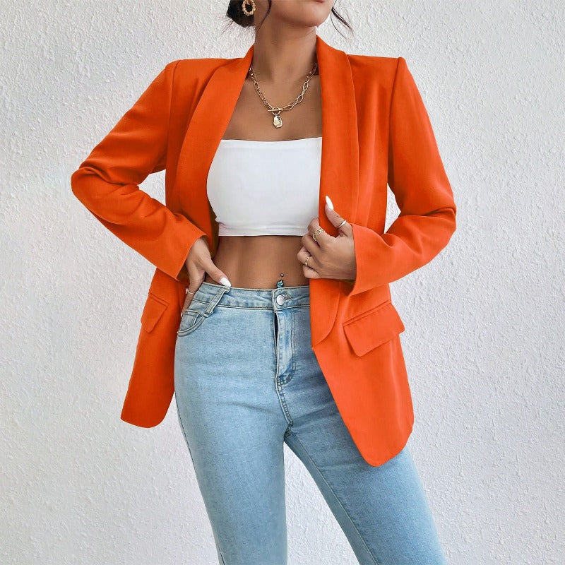 Middle East new temperament commuting solid color lapel long sleeve small suit jacket women