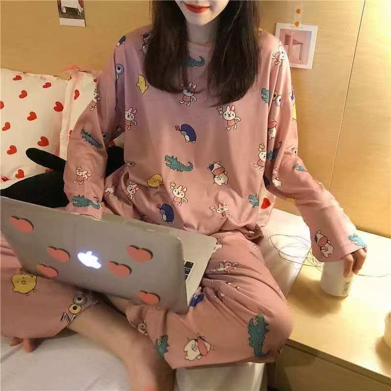 Long-sleeved thin pajamas set