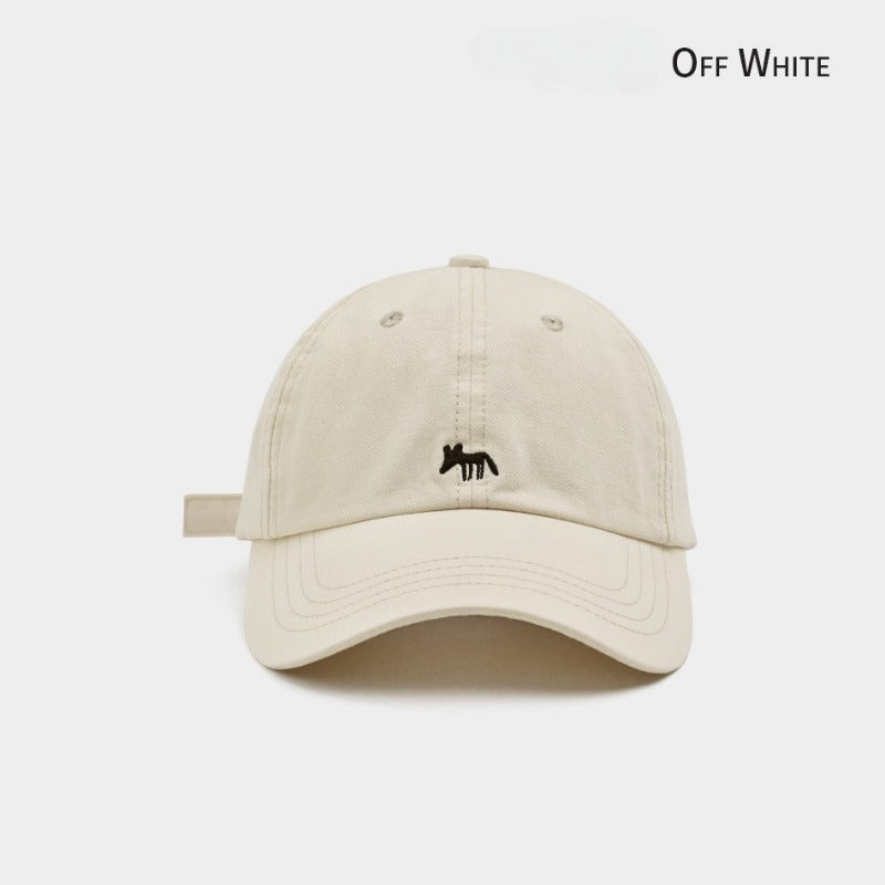 Korean version of the new little fox embroidered baseball cap casual and versatile fashion face small sunshade sun protection couple cap