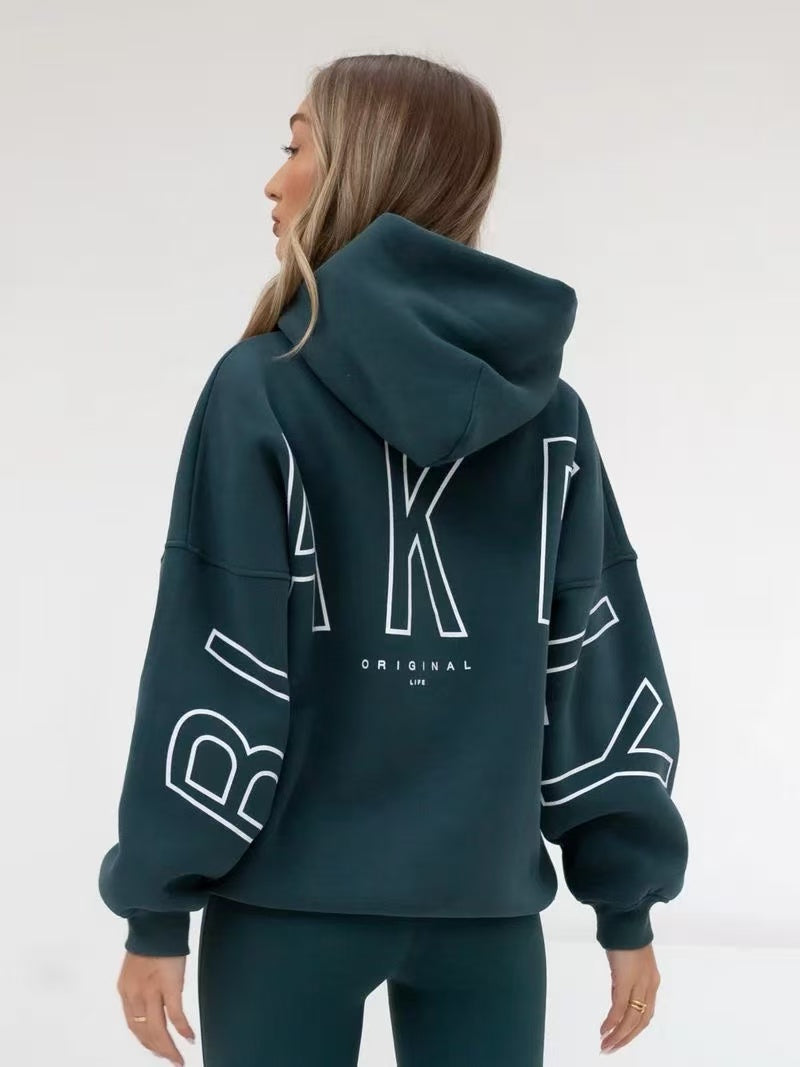 Lettering hooded sweatshirt