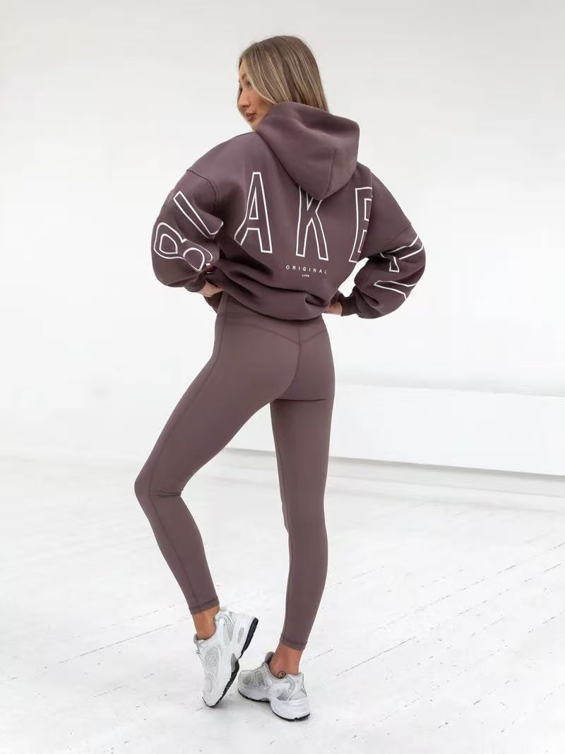 Lettering hooded sweatshirt