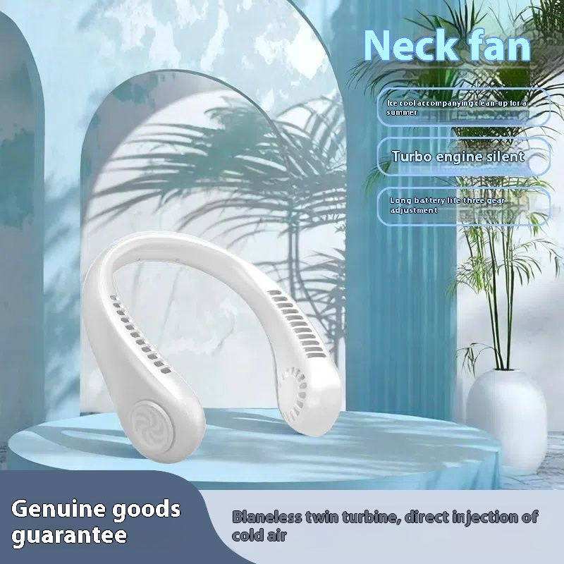 Neck refrigeration usb rechargeable fan lazy silent mini student carrying big wind