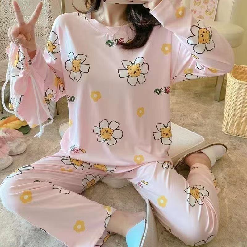 Long-sleeved thin pajamas set