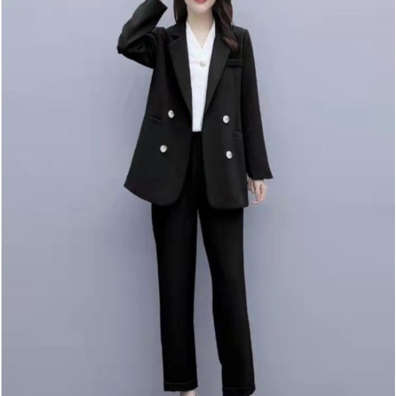 2025 suit suit women's new Korean version of spring and autumn casual temperament fashion professional wear loose large size suit
