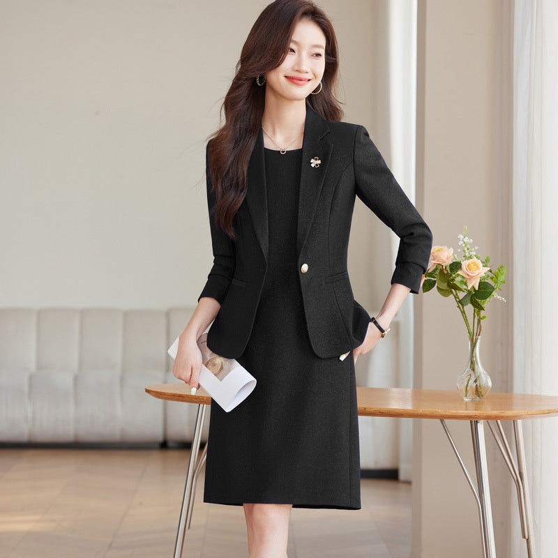 Spring and Autumn New Suit Dress Set Casual Temperament Two-piece Professional Suit High-end Muse Fan Jacket