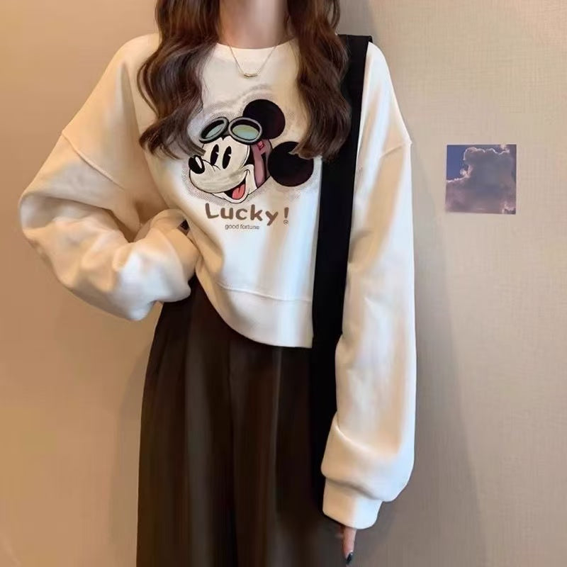 Mickey style long-sleeved sweatshirt