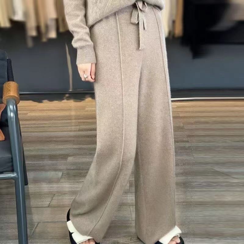 Knitted wide-leg pants