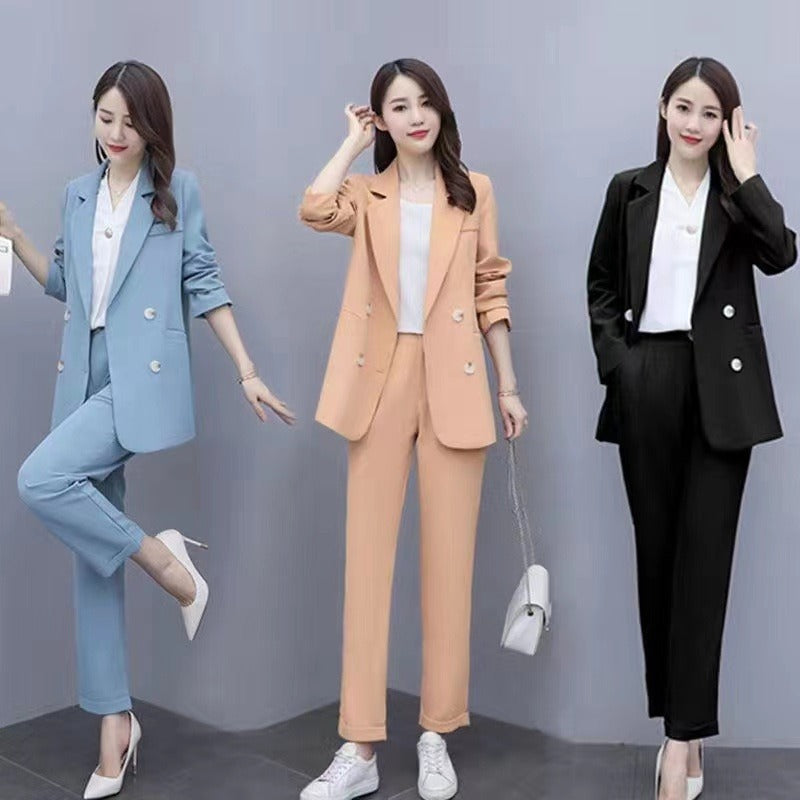 2025 suit suit women's new Korean version of spring and autumn casual temperament fashion professional wear loose large size suit