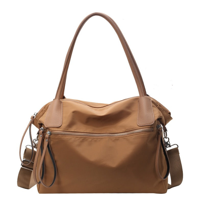 2025 new messenger bag women's nylon cloth solid color portable tote bag large capacity commuter underarm bag shoulder bag