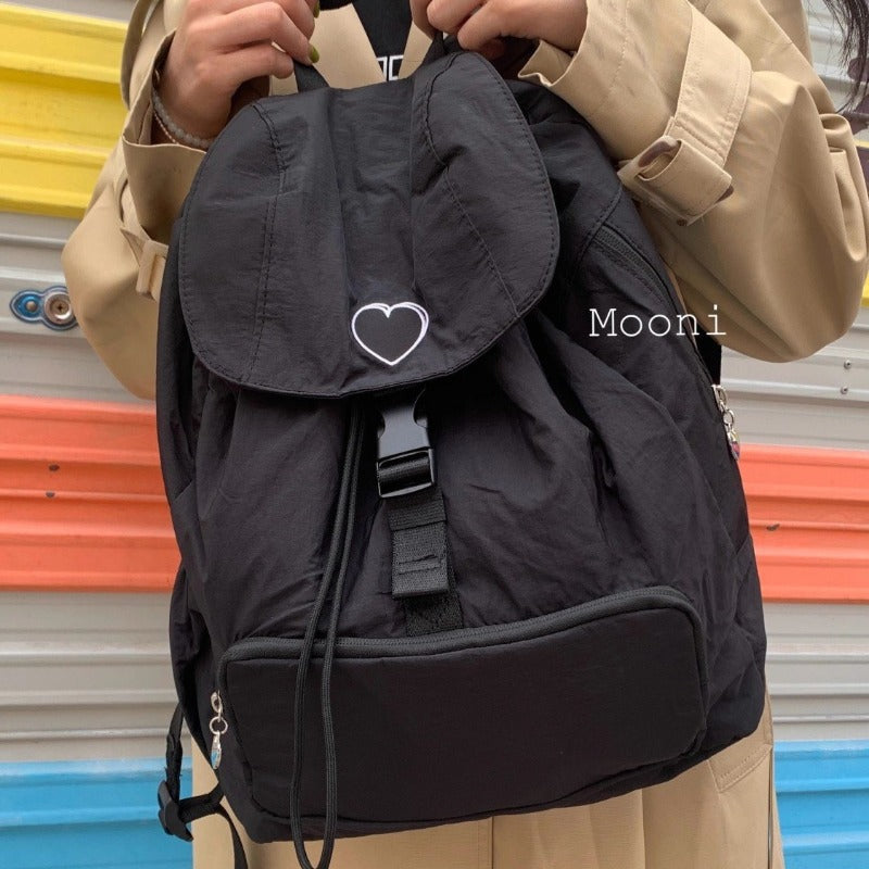 New love ins style niche Korean leisure lightweight daily large-capacity nylon shoulder travel schoolbag