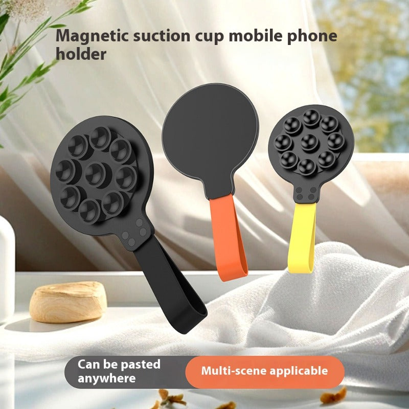 Popular silicone suction cup type strong magnetic mobile phone holder Small, portable, sturdy and stable mobile phone holder