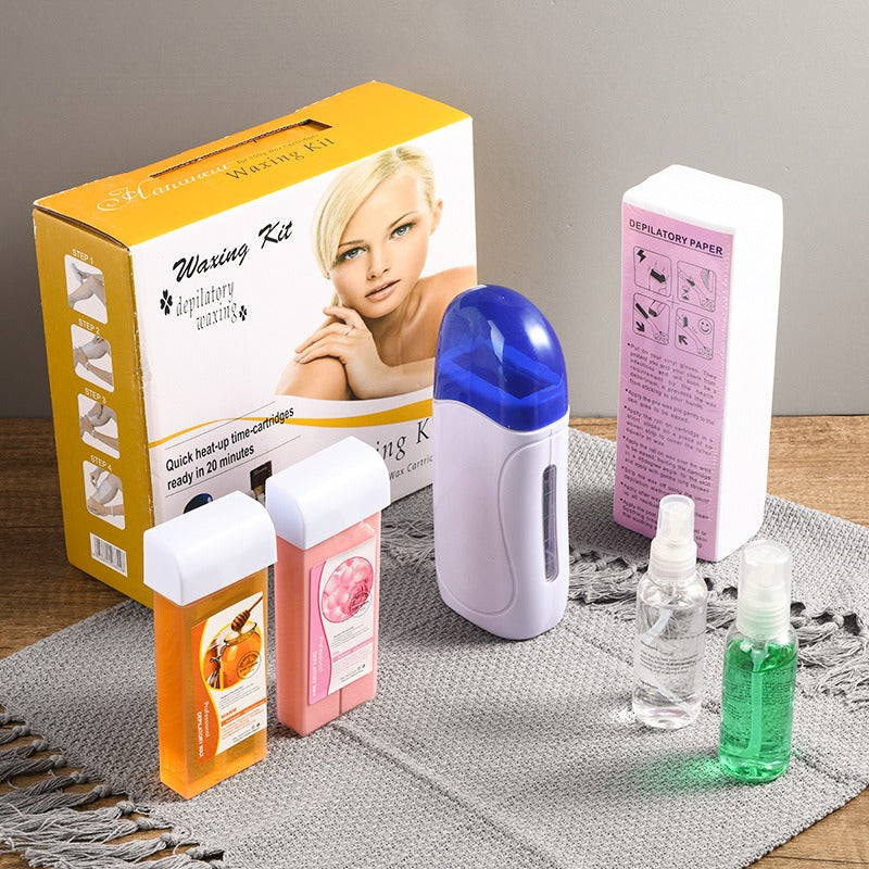 Boxed 3-piece set, whole body beauty wax strip, hair removal wax therapy instrument, wax melting machine, heater