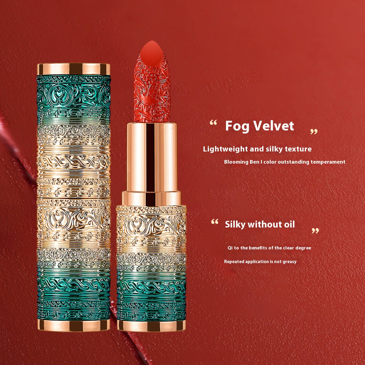 Velvet matte engraved lipstick is not easy to take off makeup, sweat-proof and moisturizing, make-up-holding base lipstick lipstick