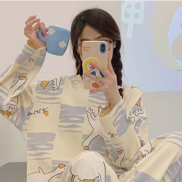 Long-sleeved thin pajamas set