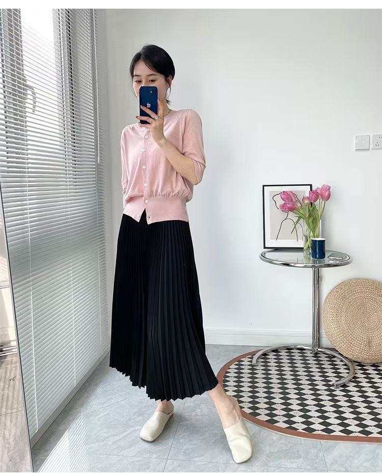Silk satin skirt
