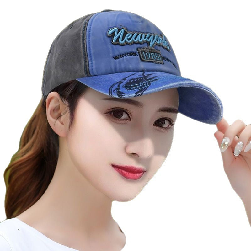 Hat Women's Spring Summer Versatile Sunscreen Baseball Cap Men's Washed Old Cycling Outdoor Casual Cap Sun Cap