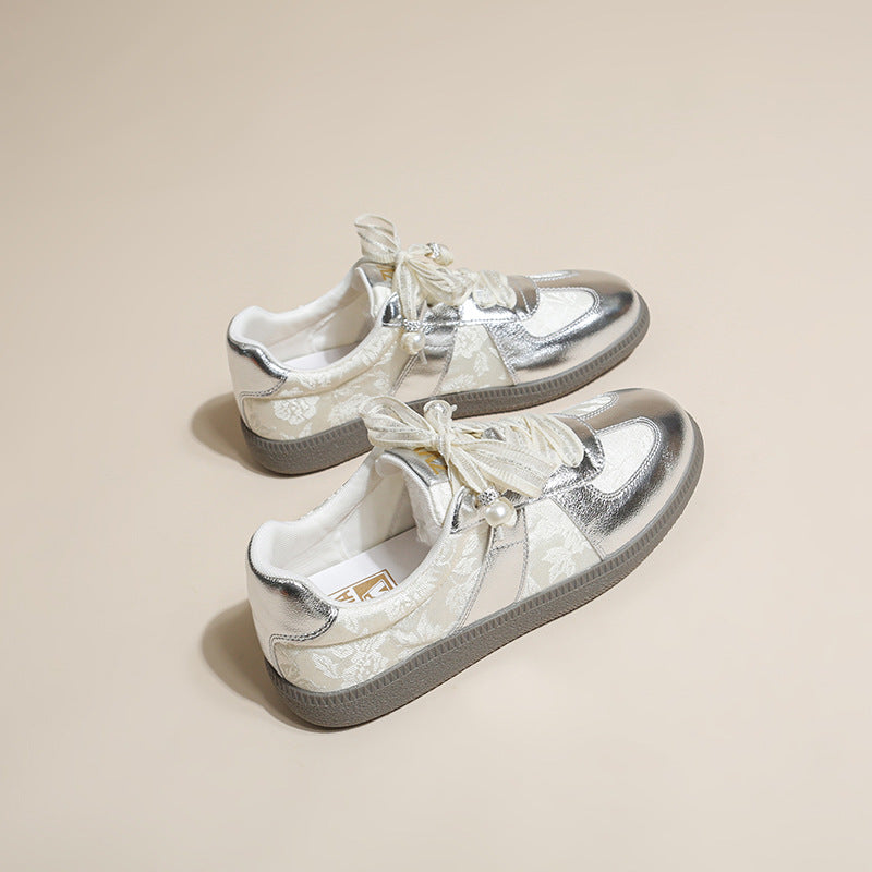 Retro Hong Kong style casual Forrest Gump board shoes 2025 new national style new Chinese style space-up German training little white shoes women's spring and summer