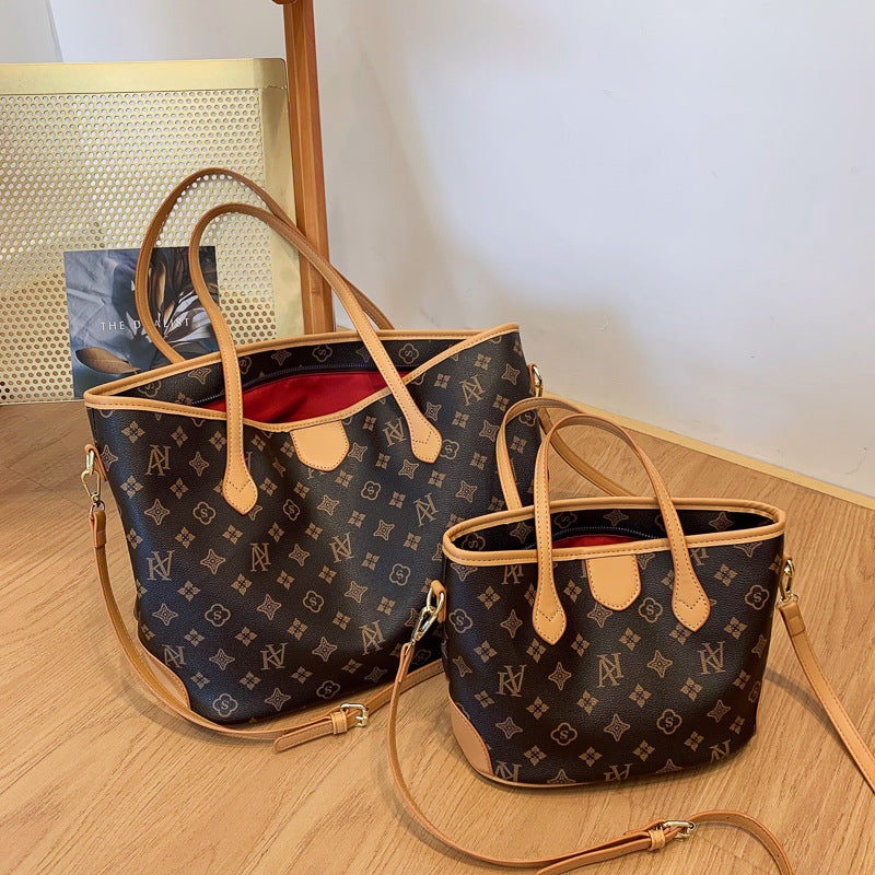 2025 women's bag new large-capacity retro commuter shoulder handheld alphabet bag versatile model